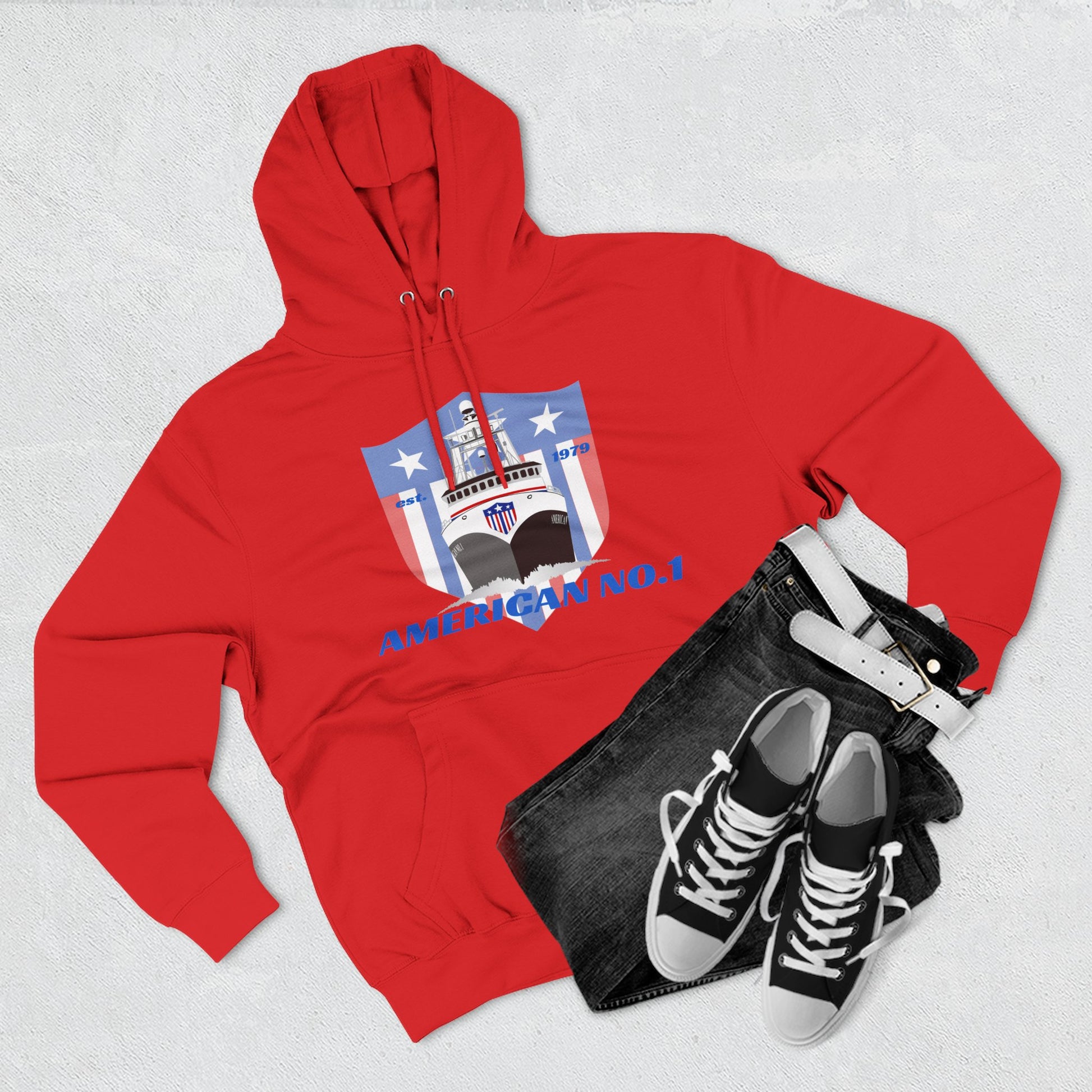American No1 Three-Panel Fleece Hoodie