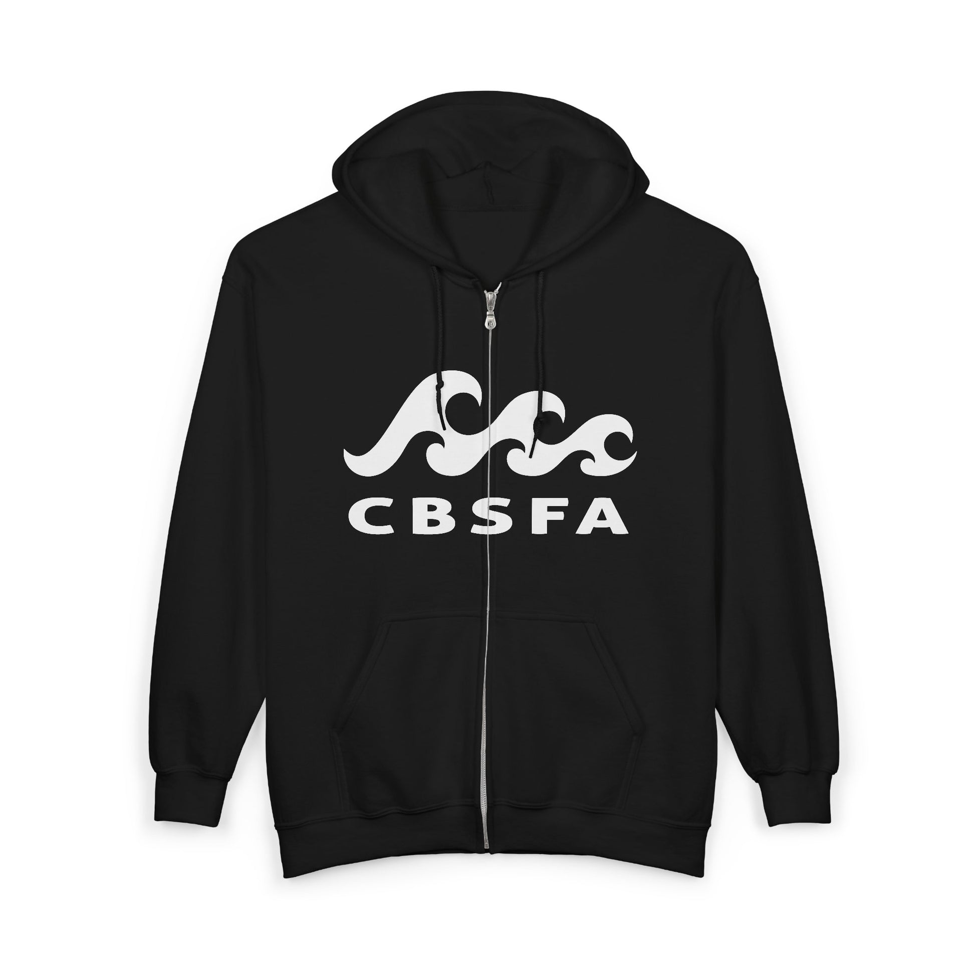 CBFSA front Blueprint back, Unisex Heavy Blend™ Full Zip Hooded Sweatshirt