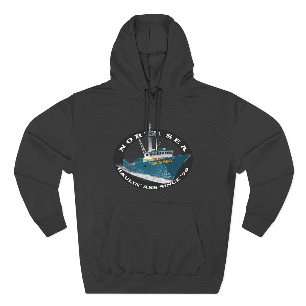 Haulin Ass Three-Panel Fleece Hoodie north sea