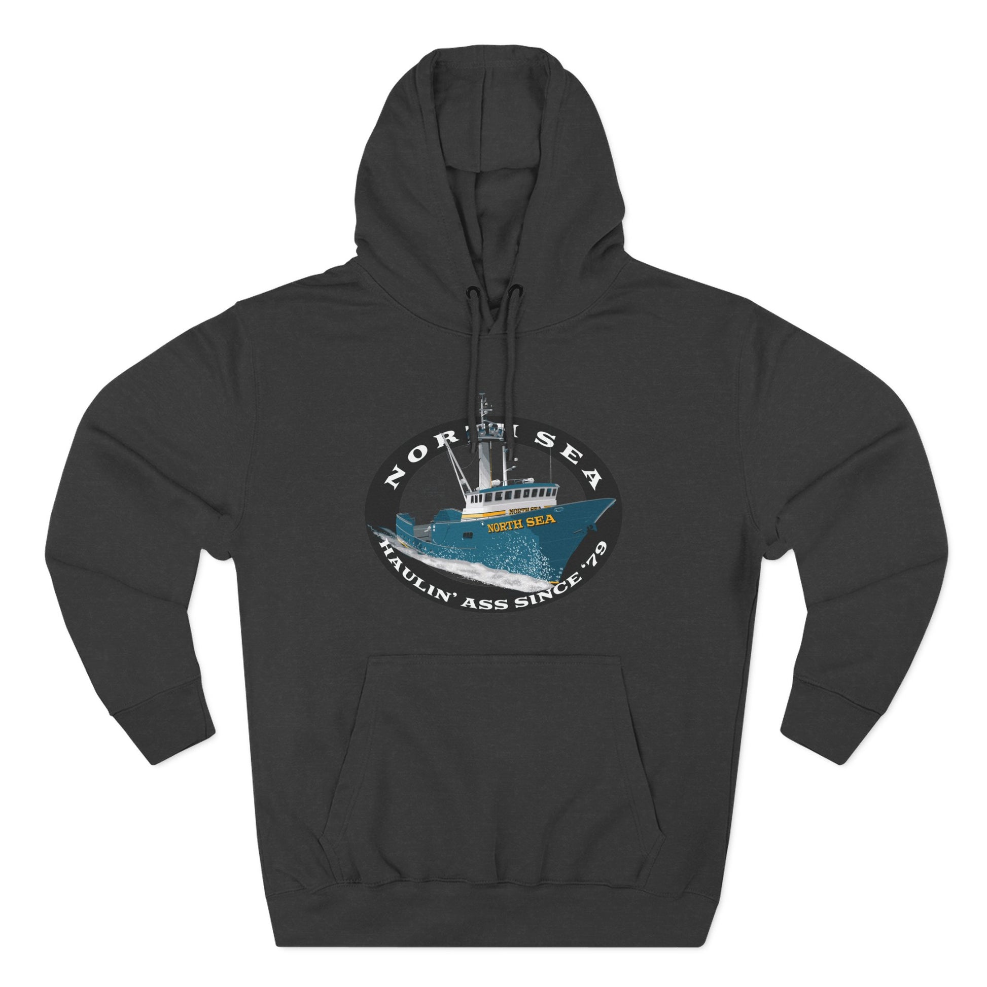 Haulin Ass Three-Panel Fleece Hoodie north sea