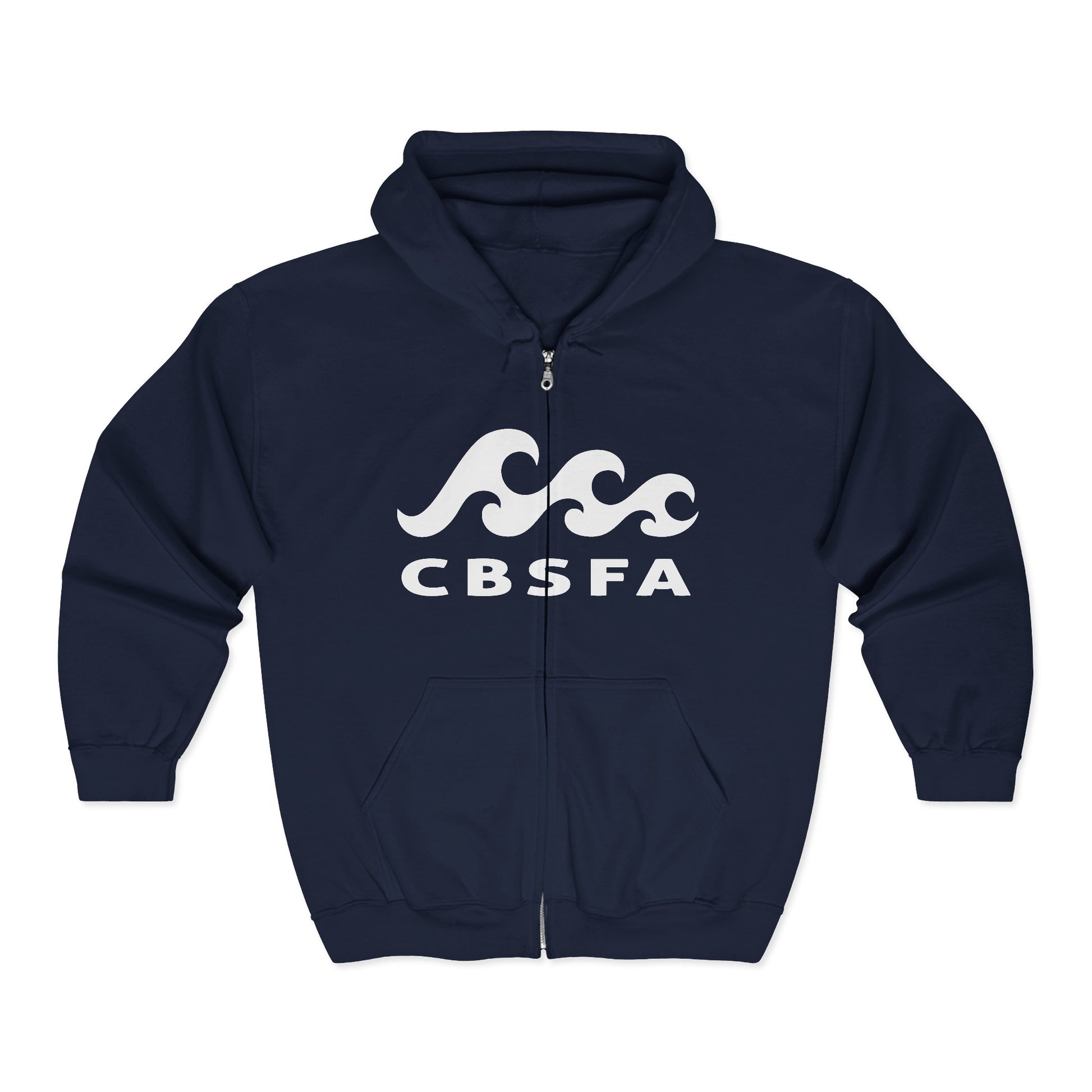CBFSA front Blueprint back, Unisex Heavy Blend™ Full Zip Hooded Sweatshirt