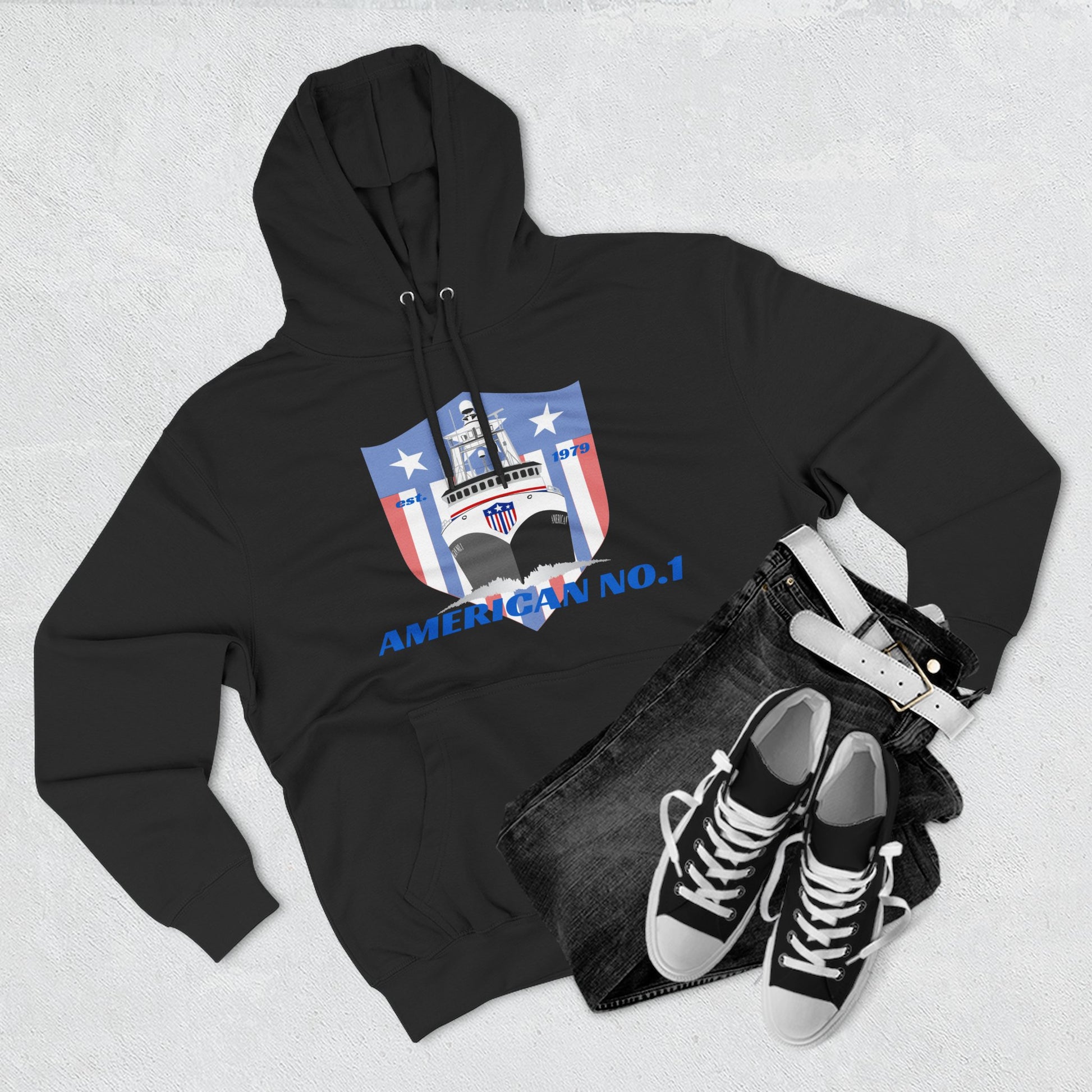 American No1 Three-Panel Fleece Hoodie