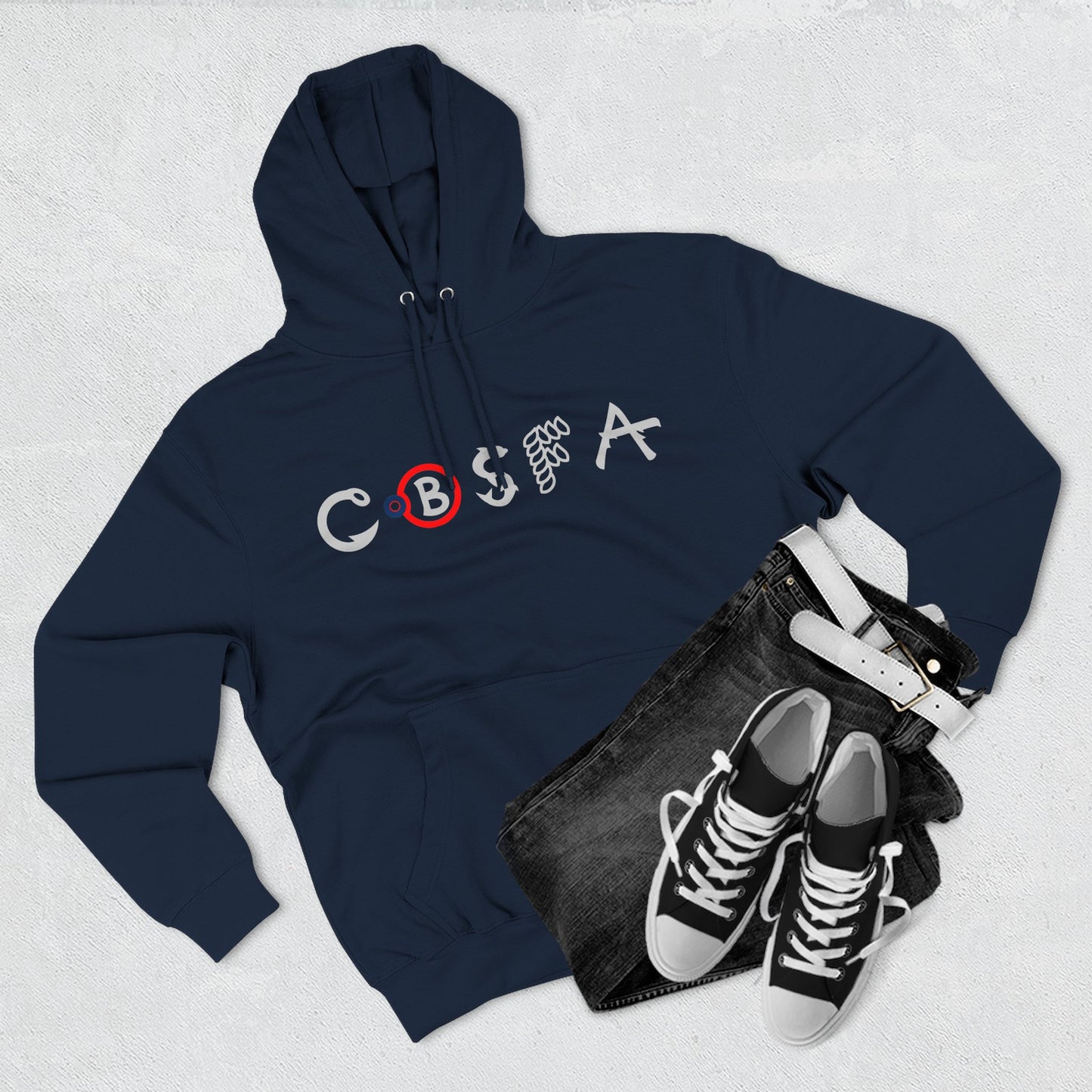 Chagix with CBSFA logo front Three-Panel Fleece Hoodie