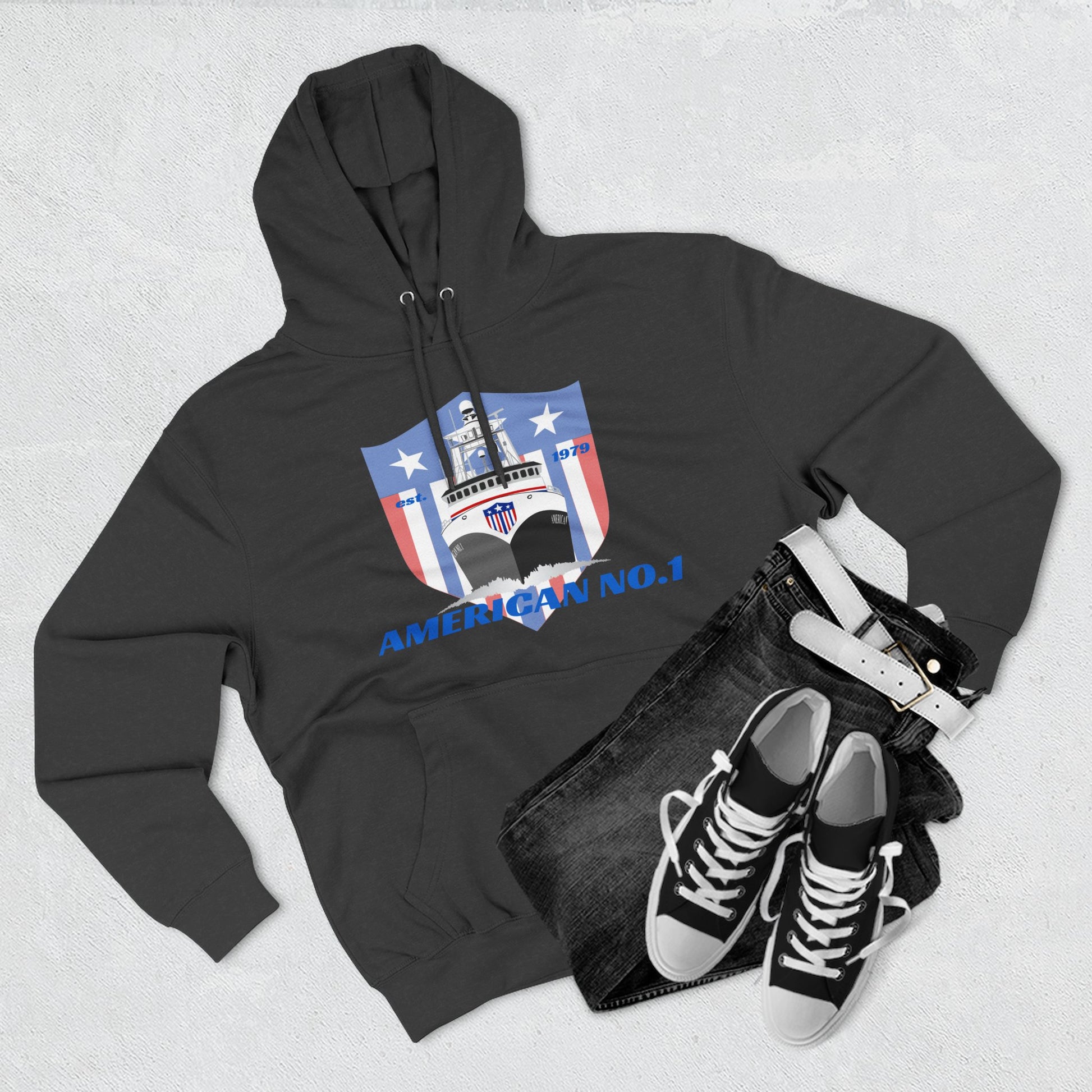 American No1 Three-Panel Fleece Hoodie
