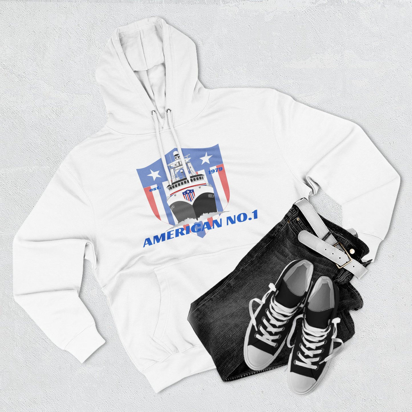 American No1 Three-Panel Fleece Hoodie