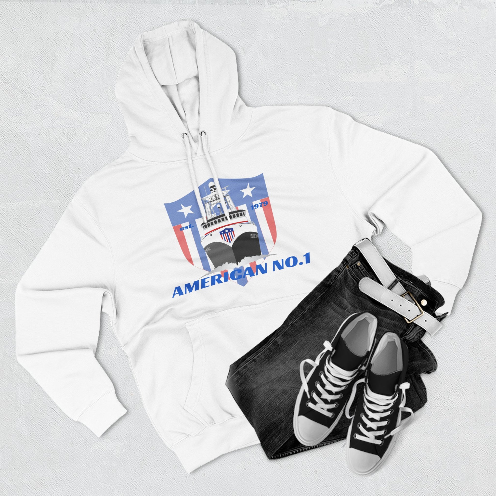 American No1 Three-Panel Fleece Hoodie