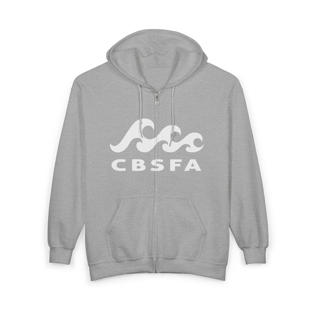 CBFSA front Blueprint back, Unisex Heavy Blend™ Full Zip Hooded Sweatshirt