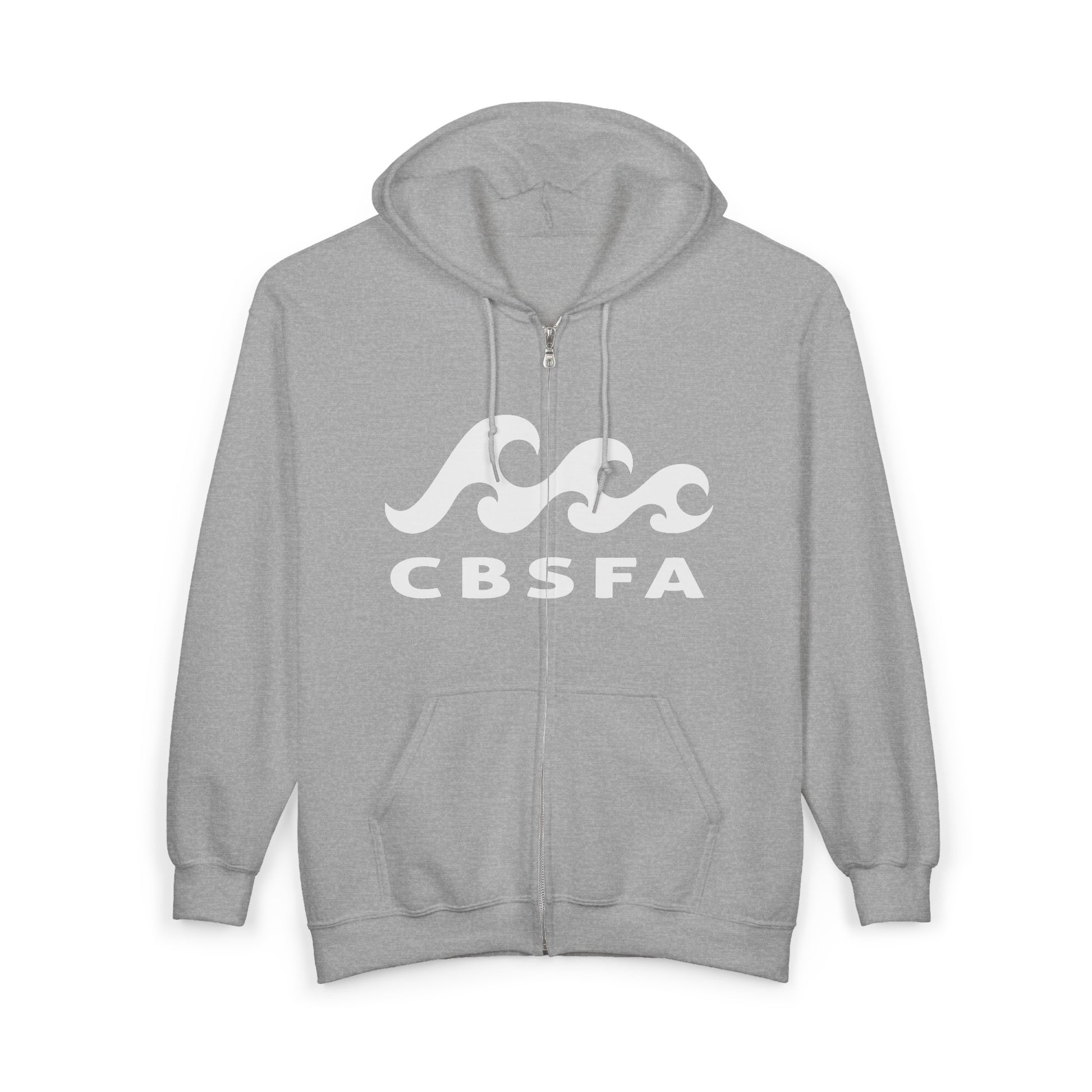 CBFSA front Blueprint back, Unisex Heavy Blend™ Full Zip Hooded Sweatshirt