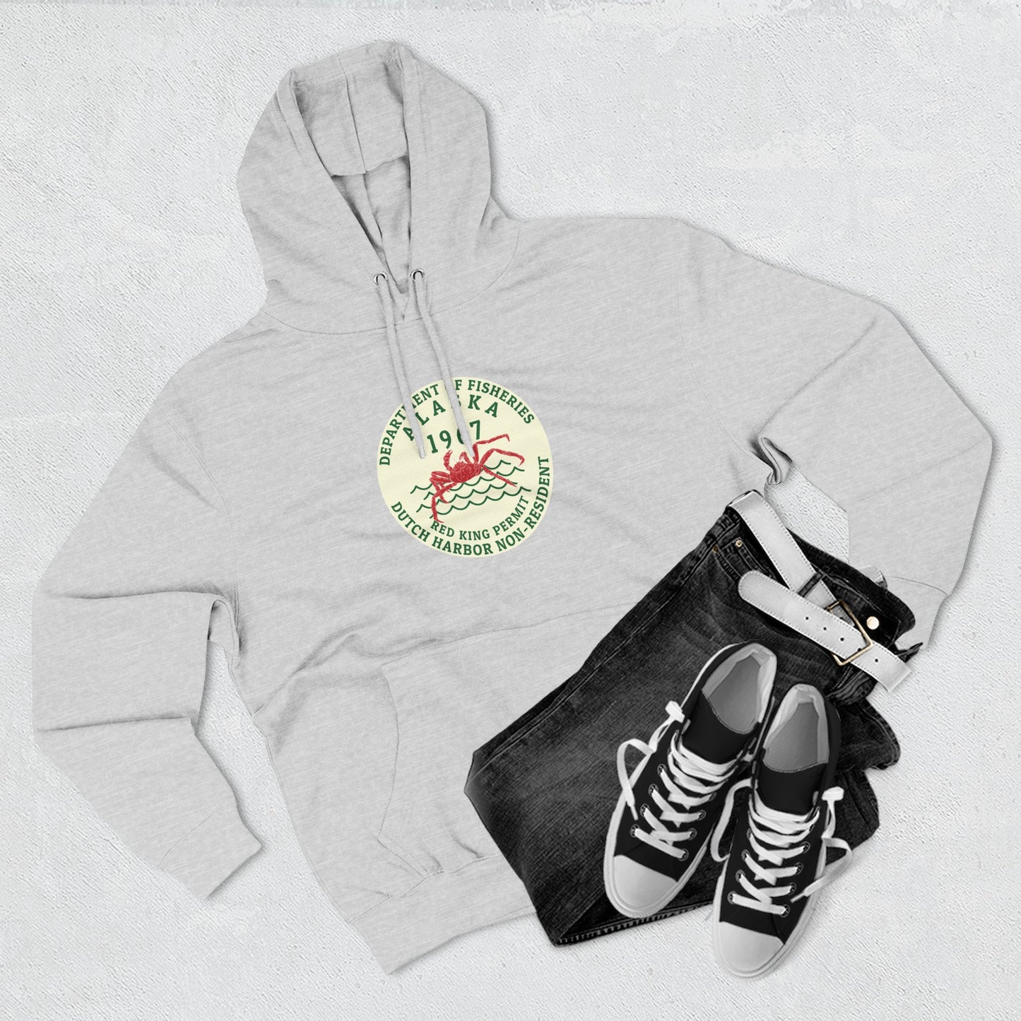 67 Red King Permit Three-Panel Fleece Hoodie