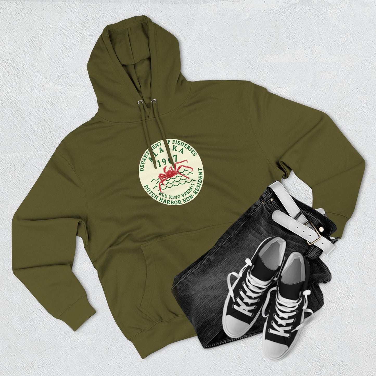 67 Red King Permit Three-Panel Fleece Hoodie
