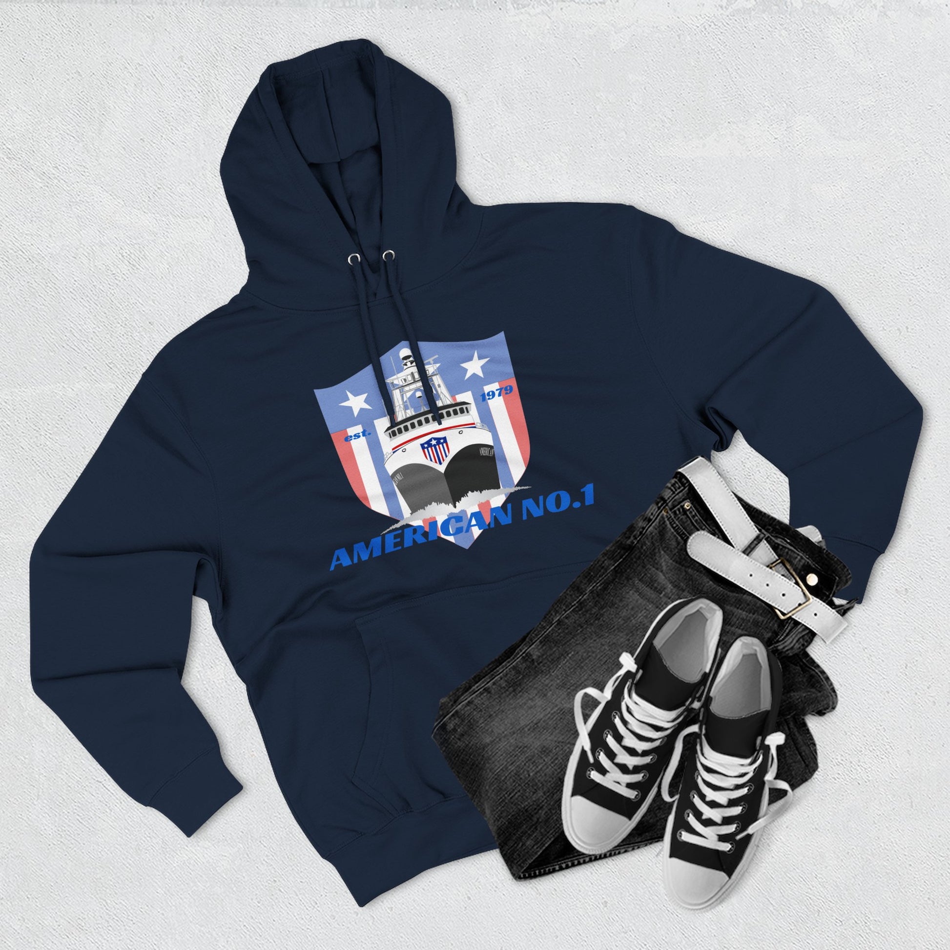 American No1 Three-Panel Fleece Hoodie