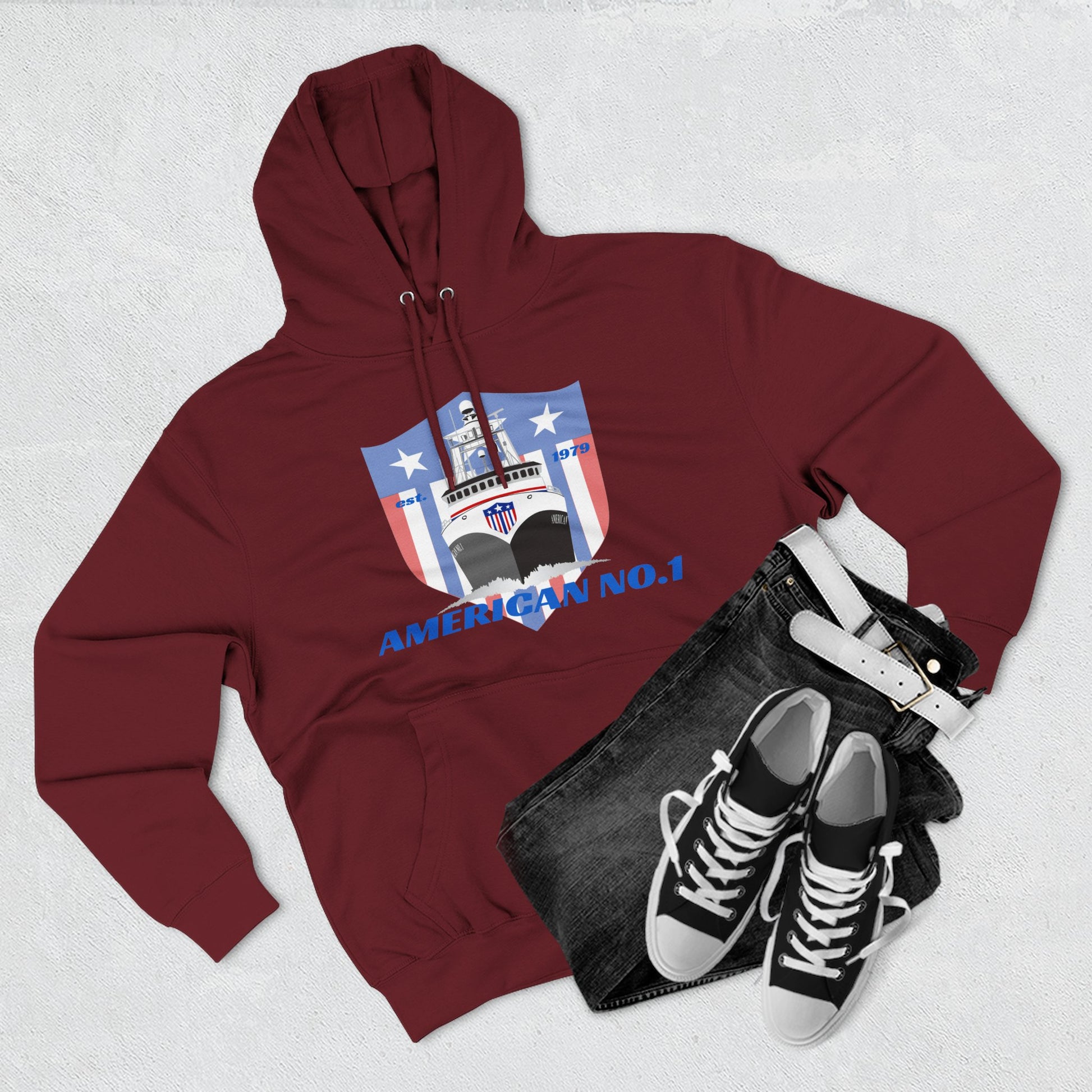 American No1 Three-Panel Fleece Hoodie