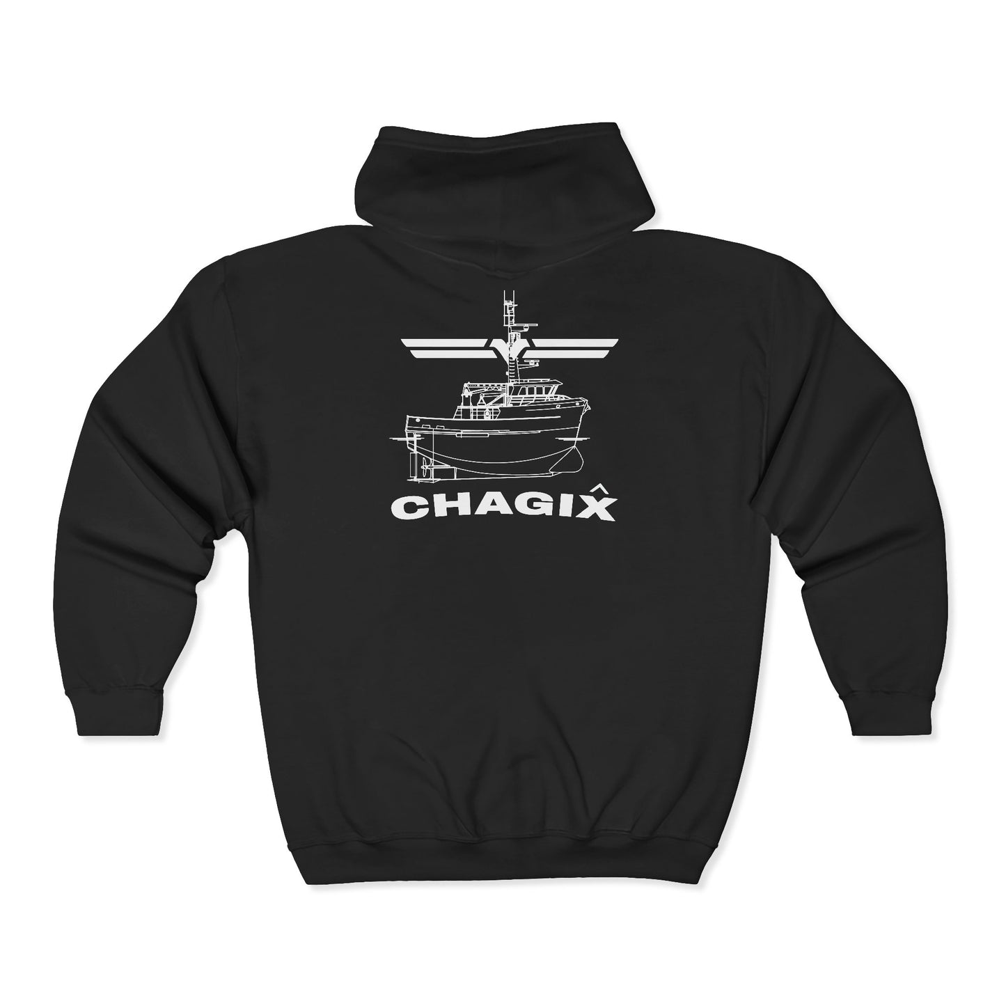 CBFSA front Blueprint back, Unisex Heavy Blend™ Full Zip Hooded Sweatshirt