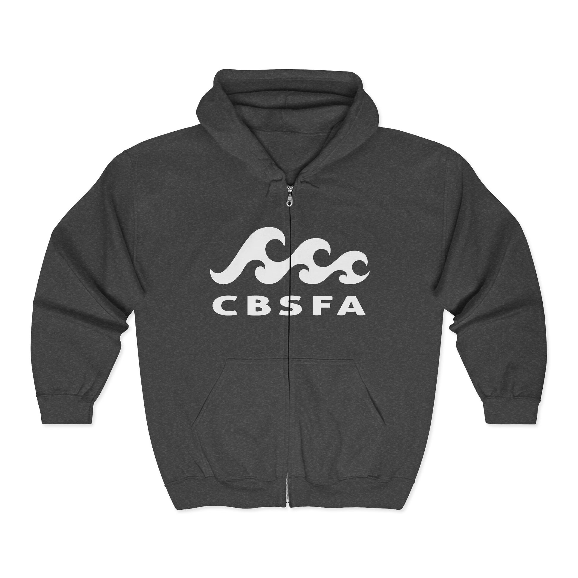 CBFSA front Blueprint back, Unisex Heavy Blend™ Full Zip Hooded Sweatshirt