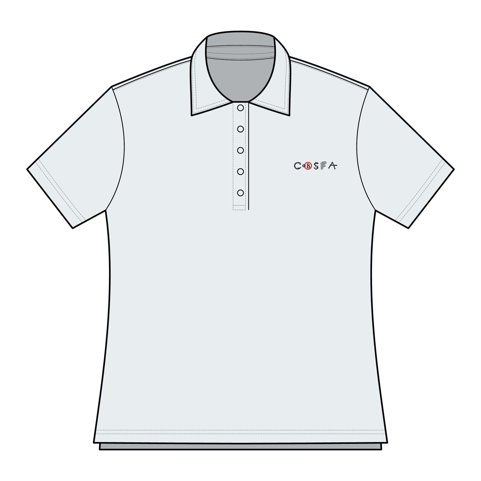 Ladies Oceanside Solid Polo CBFSA Logo