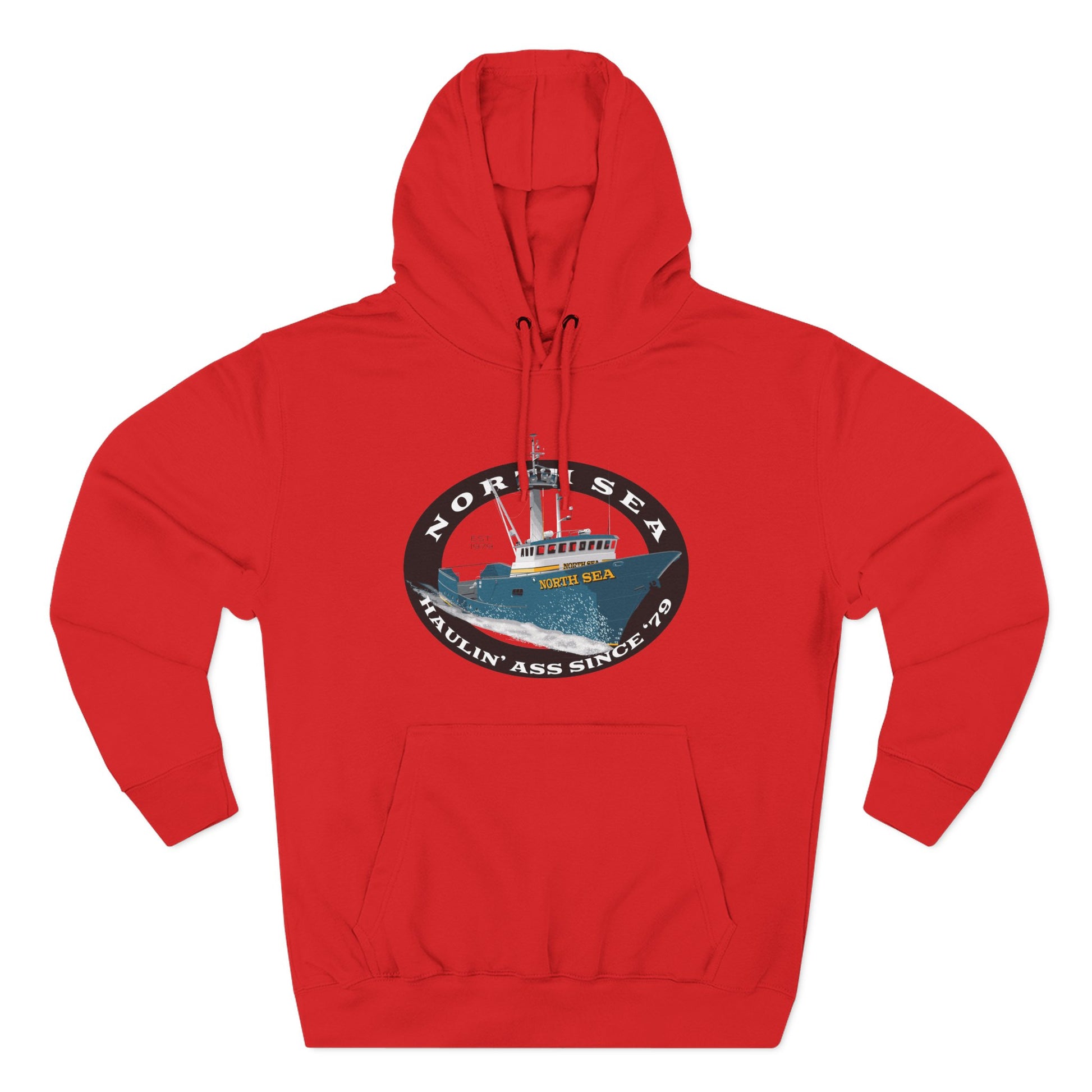 Haulin Ass Three-Panel Fleece Hoodie north sea