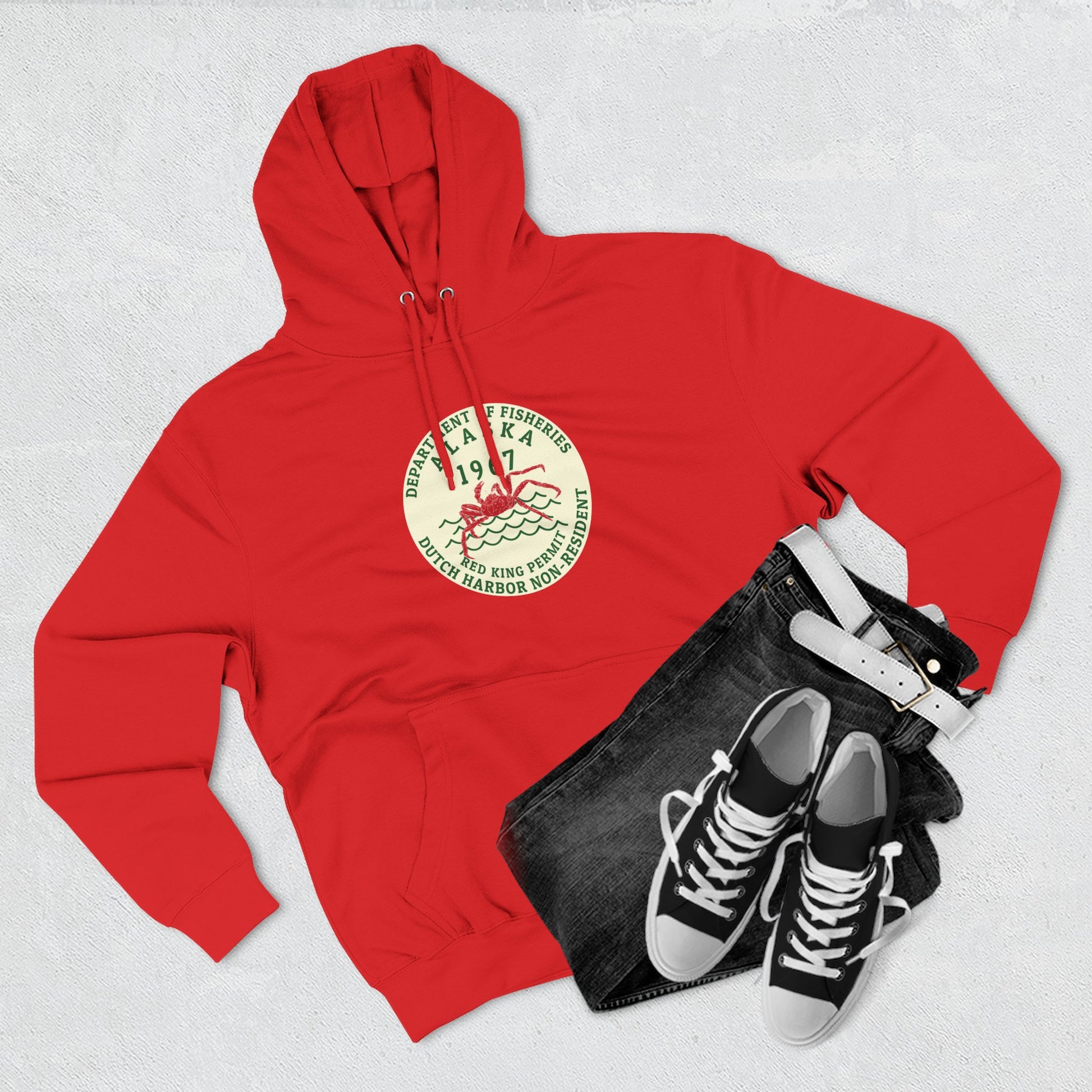 67 Red King Permit Three-Panel Fleece Hoodie