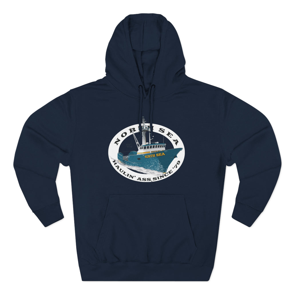 Haulin Ass Three-Panel Fleece Hoodie north sea