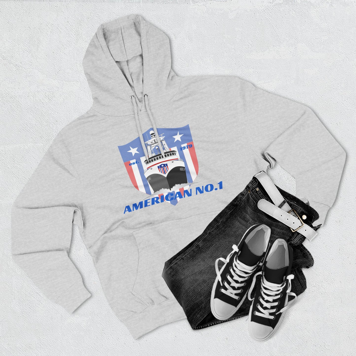 American No1 Three-Panel Fleece Hoodie