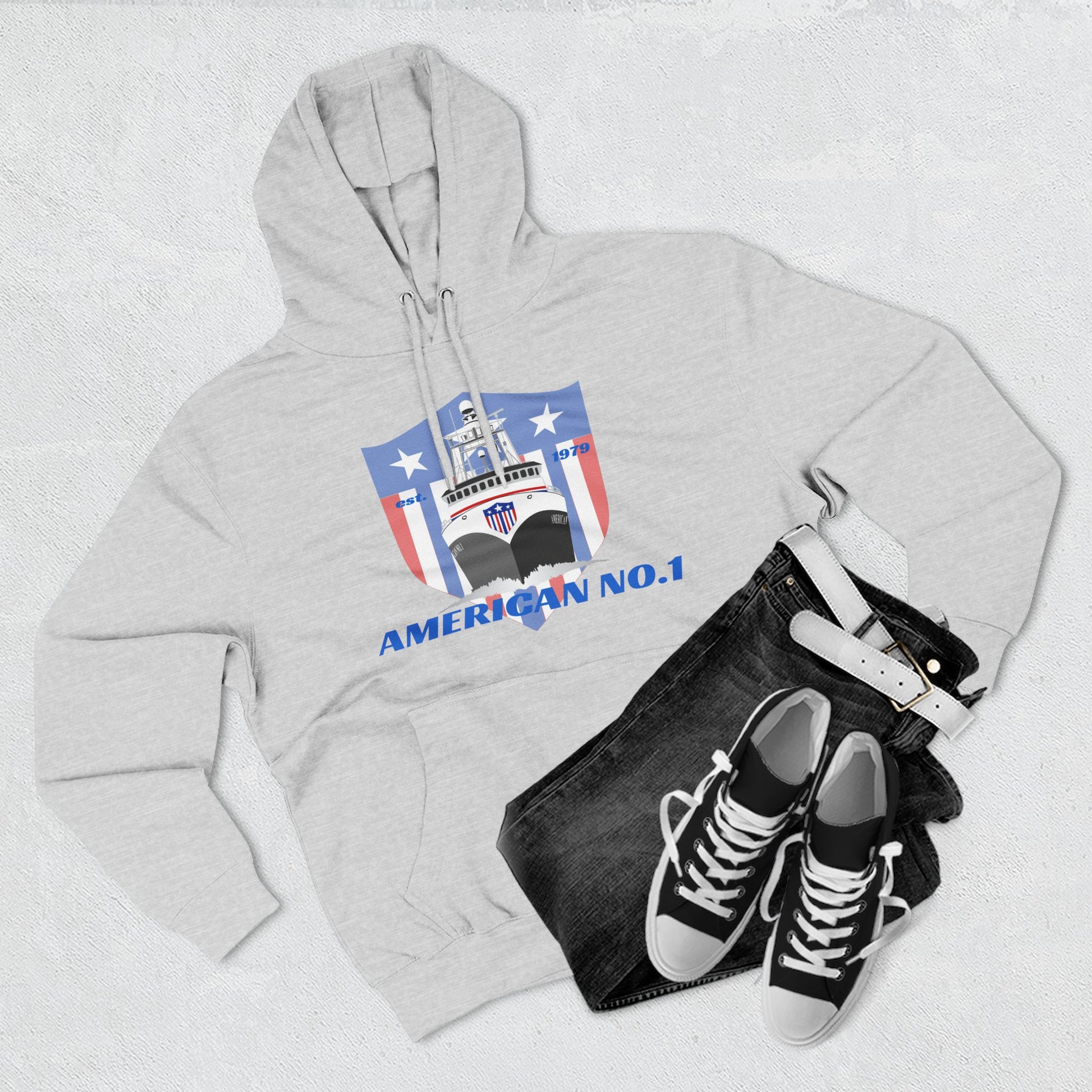 American No1 Three-Panel Fleece Hoodie