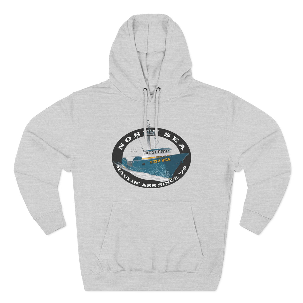 Haulin Ass Three-Panel Fleece Hoodie north sea