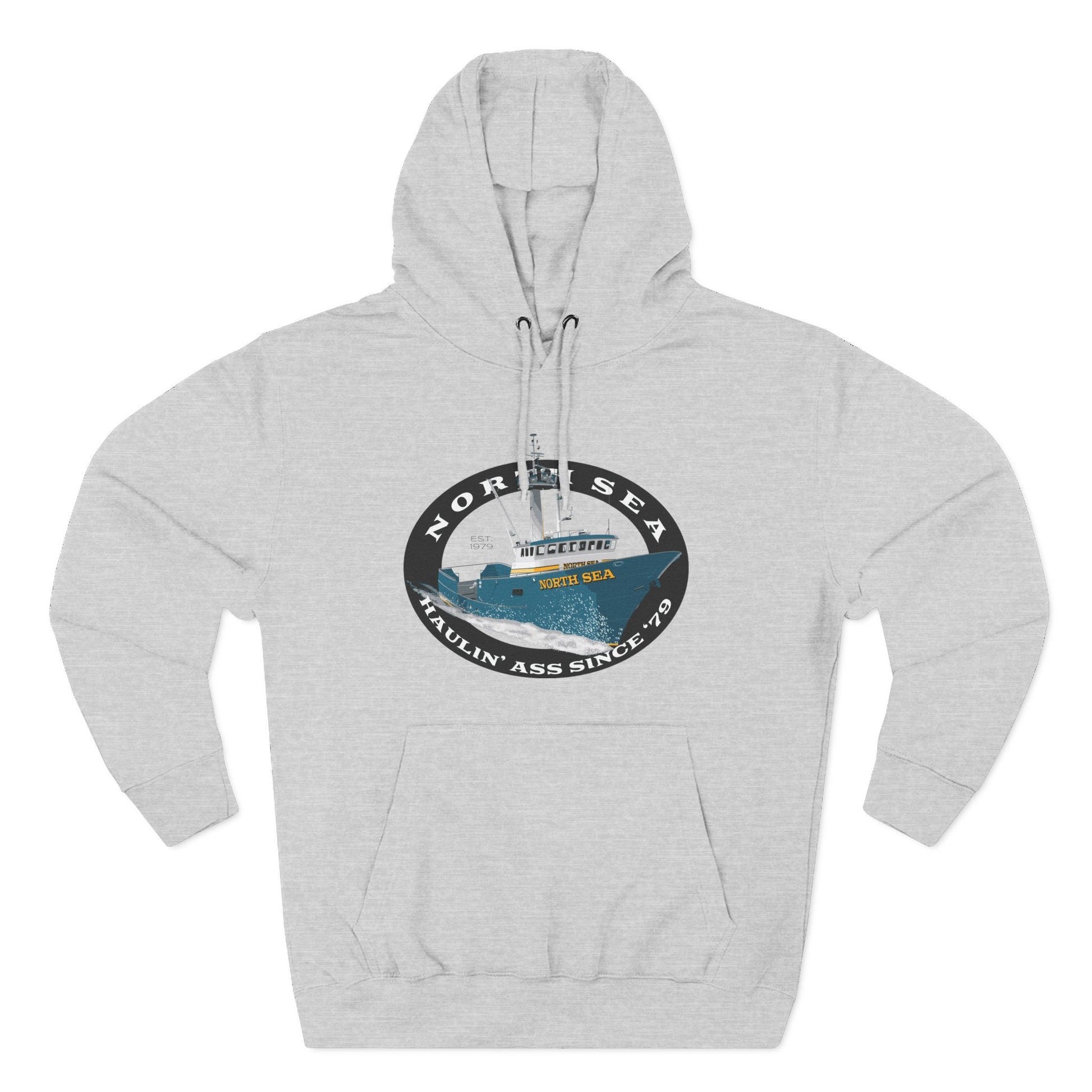 Haulin Ass Three-Panel Fleece Hoodie north sea