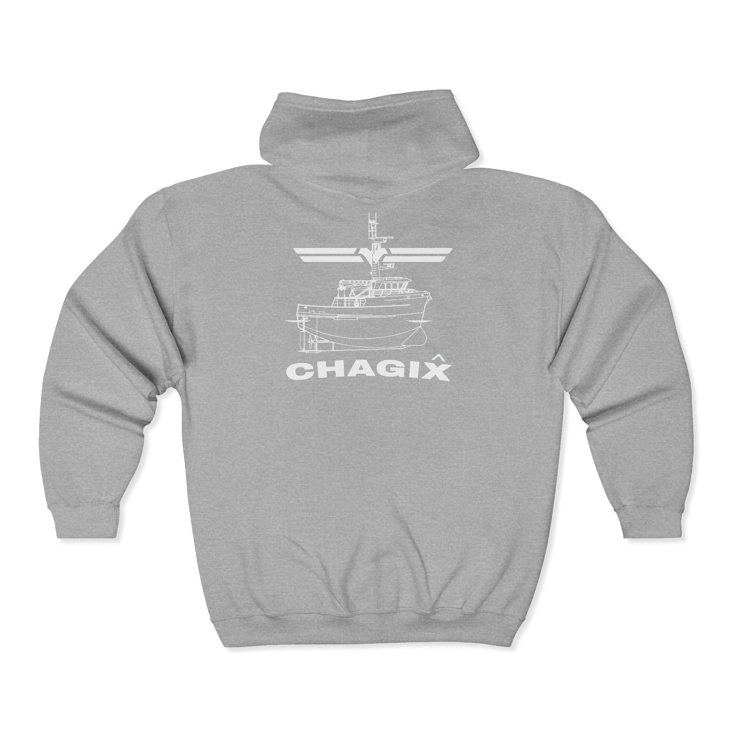 CBFSA front Blueprint back, Unisex Heavy Blend™ Full Zip Hooded Sweatshirt